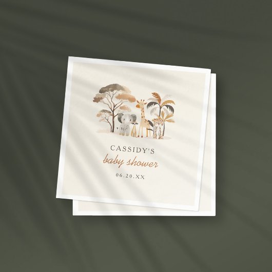 Whimsical Oerwoud Safari Dieren Jongen Baby shower Servet