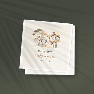Whimsical Oerwoud Safari Dieren Jongen Baby shower Servet