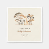 Whimsical Oerwoud Safari Dieren Jongen Baby shower Servet (Voorkant)