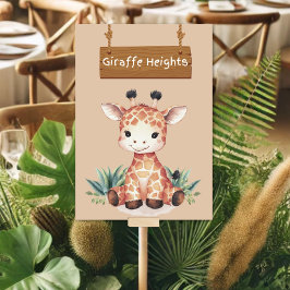 Whimsical Oerwoud Safari Giraffe Tafelbord Kaart