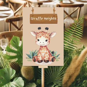 Whimsical Oerwoud Safari Giraffe Tafelbord Kaart