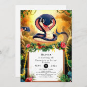 Whimsical Oerwoud Snake Birthday Kaart (Voorkant / Achterkant)