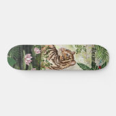 Whimsical Oerwoud Tiger Tropical Leaves Skateboard (Horizontaal)