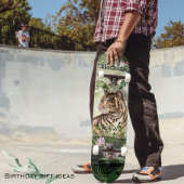 Whimsical Oerwoud Tiger Tropical Leaves Skateboard