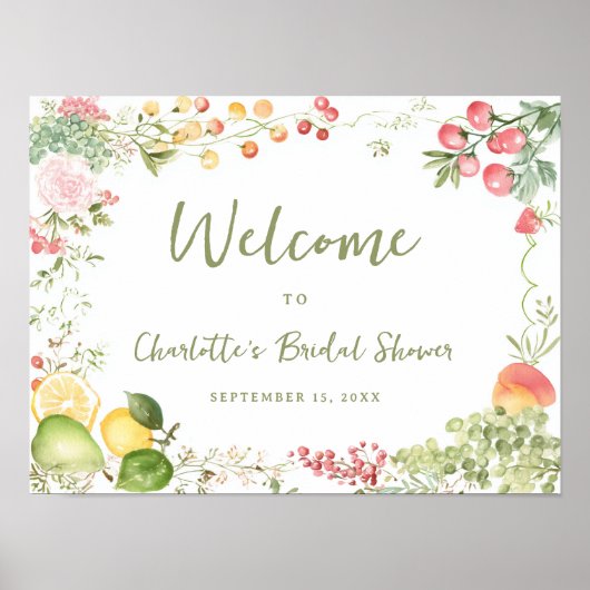Whimsical Off the Market Bruiloft Feest Welkom Poster (Voorkant)