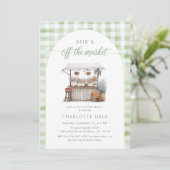 Whimsical Off The Market Farmer Vrijgezellenfeest Kaart (Staand voorkant)