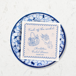 Whimsical Off The Market Met De Hand Getekende Bru Servet