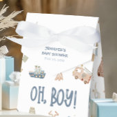 Whimsical Oh Boy Waterverf Doodle Baby shower Bedankdoosjes