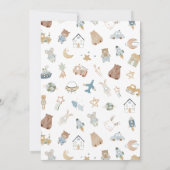 Whimsical Oh Boy Waterverf Doodle Baby shower Kaart (Achterkant)