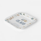 Whimsical Oh Boy Waterverf Doodle Baby shower Papieren Bordje (Gebogen)