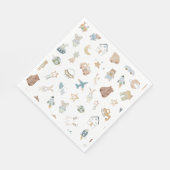 Whimsical Oh Boy Waterverf Doodle Baby shower Servet (Hoek)