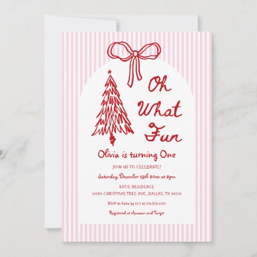 Whimsical Oh Wat Een Feest Meisje 1e Verjaardag Fo Kaart (Voorkant)