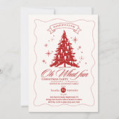 Whimsical Oh Wat Leuk Kerstboom Rood Beige Kaart (Voorkant)