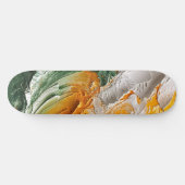 Whimsical olieverf wit geel groen persoonlijk skateboard (Horizontaal)
