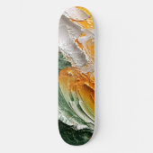 Whimsical olieverf wit geel groen persoonlijk skateboard (Voorkant)
