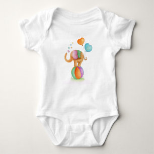 Whimsical olifant animal circus waterverf romper