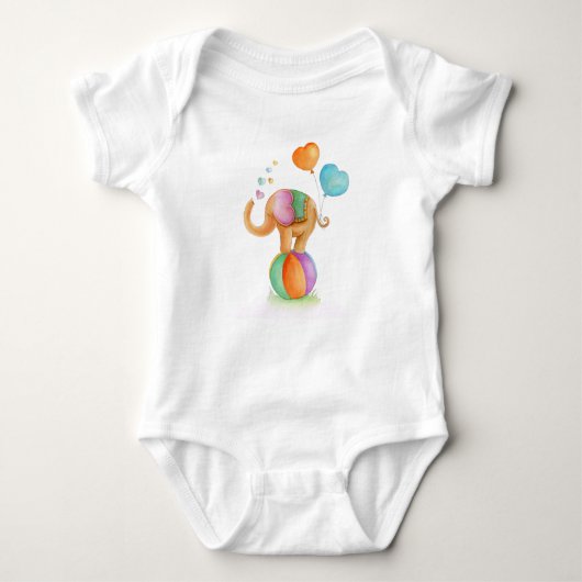 Whimsical olifant animal circus waterverf romper (Voorkant)