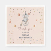 Whimsical Olifant Circus Baby shower Gift Servet (Voorkant)