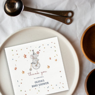 Whimsical Olifant Circus Baby shower Gift Servet