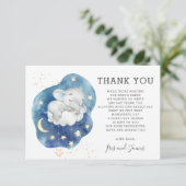Whimsical Olifant Twinkle Little Star Baby shower Bedankkaart (Staand voorkant)