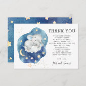 Whimsical Olifant Twinkle Little Star Baby shower Bedankkaart (Voorkant / Achterkant)