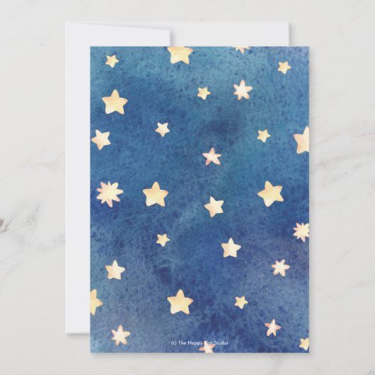 Whimsical Olifant Twinkle Star Baby shower Boy Kaart (Achterkant)