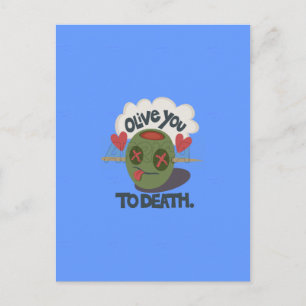 Whimsical "Olive My Heart" Grappig gezichtsontwerp Briefkaart