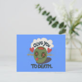 Whimsical "Olive My Heart" Grappig gezichtsontwerp Briefkaart (Staand voorkant)