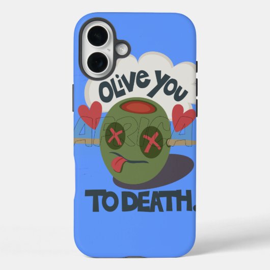 Whimsical "Olive My Heart" Grappig gezichtsontwerp Case-Mate iPhone Case (Achterkant)