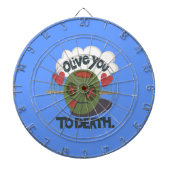 Whimsical "Olive My Heart" Grappig gezichtsontwerp Dartbord (Voorkant)