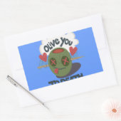 Whimsical "Olive My Heart" Grappig gezichtsontwerp Rechthoekige Sticker (Envelop)