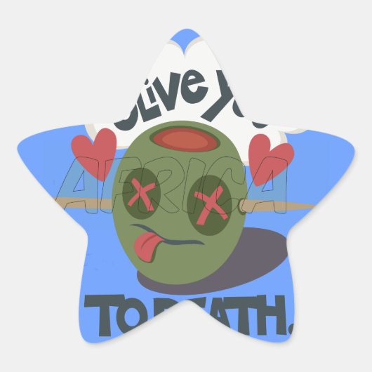 Whimsical "Olive My Heart" Grappig gezichtsontwerp Ster Sticker (Voorkant)