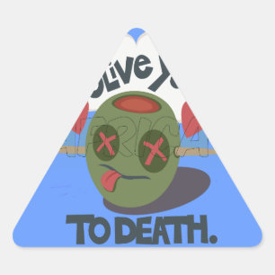 Whimsical "Olive My Heart" Grappig gezichtsontwerp Sticker