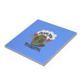 Whimsical "Olive My Heart" Grappig gezichtsontwerp Tegeltje (Zijkant)