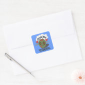 Whimsical "Olive My Heart" Grappig gezichtsontwerp Vierkante Sticker (Envelop)