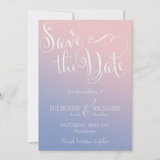Whimsical Ombre Fairytale Wedding Save the Date (Voorkant)