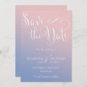 Whimsical Ombre Fairytale Wedding Save the Date (Voorkant / Achterkant)