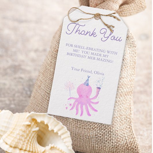 Whimsical Onder de Zee Octopus Favor Cadeaulabel