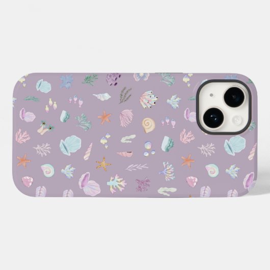 Whimsical Onder het Zee Beachy Pastel Seashells Case-Mate iPhone Case (Achterkant (horizontaal))