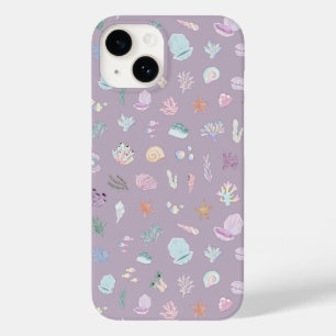Whimsical Onder het Zee Beachy Pastel Seashells Case-Mate iPhone 14 Hoesje