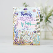 Whimsical Onder het Zee Birthday Party Script Bedankkaart (Staand voorkant)