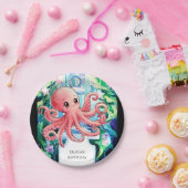 Whimsical Onder het Zee Octopus Verjaardag Papieren Bordje (Feest)