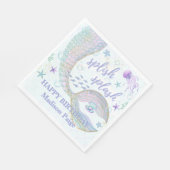 Whimsical Onder het Zee Zeemeermin Verjaardag Servet (Hoek)