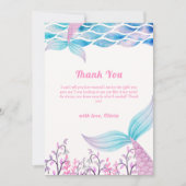 Whimsical onder Zee zeemeermin staart Baby shower Bedankkaart (Voorkant)