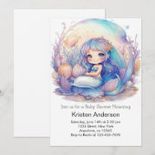 Whimsical Onderwater Avontuur Zeemeermin Baby show Kaart (Voorkant / Achterkant)