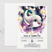 Whimsical Onderwater Dolfijn Verjaardag Kaart (Voorkant / Achterkant)