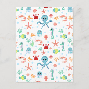 Whimsical onderwater zeedieren briefkaart
