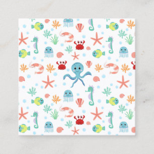 Whimsical onderwater zeedieren contactkaartje