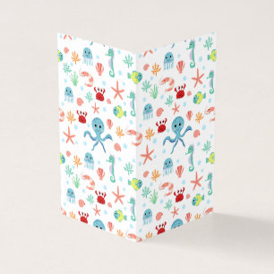 Whimsical onderwater zeedieren kaart