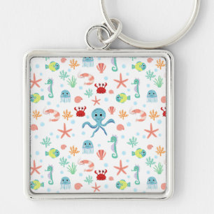 Whimsical onderwater zeedieren sleutelhanger